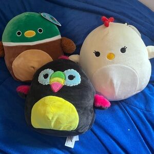 Squishmallows Plush Set - Green, Black, White